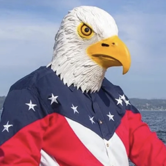 Bald Eagle Mask Adult Latex Rubber Full Head Patriotic America Cosplay Sports - Picture 2 of 10